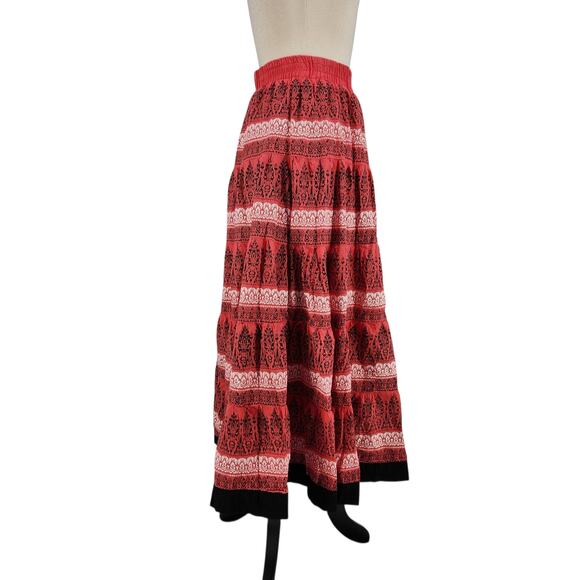Prince Garments Folk-Inspired Printed Midi Skirt - Boho Western Country Feminine - Picture 5 of 6